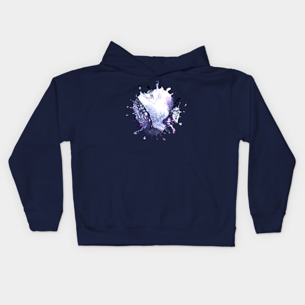 Icy Blue/Purple Acrylic Pour Paint Splash Kids Hoodie by Designs_by_KC